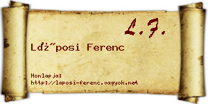 Láposi Ferenc névjegykártya